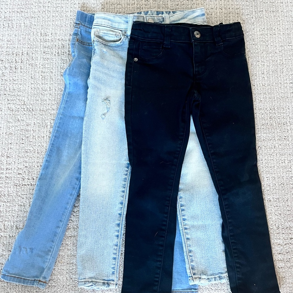 Set of 3 size 6 girls jeans, jeggings from Gap, Britton and Crazy 8